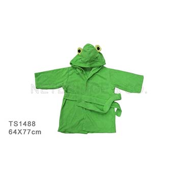 Frog Children&#x27;s Bathrobe/ Hooded Towel, TS1488