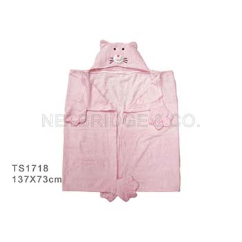 Kitty Cat Children's Bathrobe/ Hooded Towel, TS1718