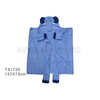 Elephant Children&#x27;s Bathrobe/ Hooded Towel