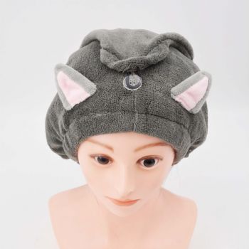 RPET Coral Fleece Cat-Ear Hair Turban